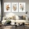 Summer 3 Pcs Framed Floral Plants Wall Decor, Vintage Minimalist Wildflower Picture Posters, Colorful Country Flower Artwork, Abstract Watercolor Landscape Canvas Prints for Garden and Farmhouse Wall Decor